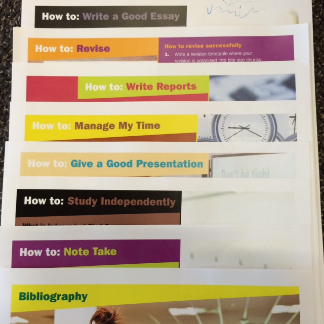 Study skills leaflets